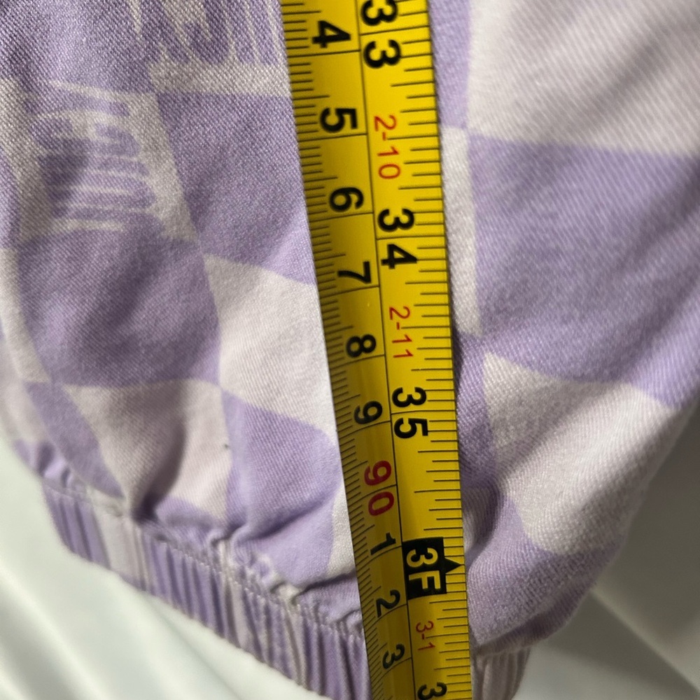 Lavender Checkered Drawstring Joggers - Women - Picture 6 of 10